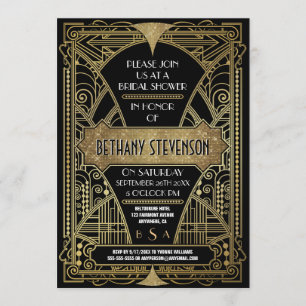 Invitations vintages de Fête de la mariée d'art