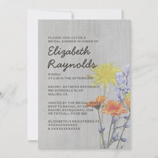 Invitations vintages de Fête de la mariée de (Devant)