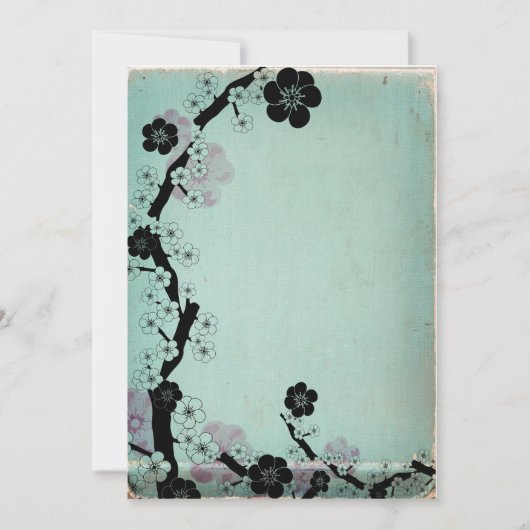 Invitations vintages de fleurs sakura (Devant)