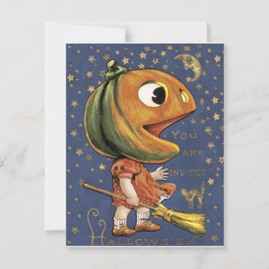 Invitations vintages de Halloween (Devant)