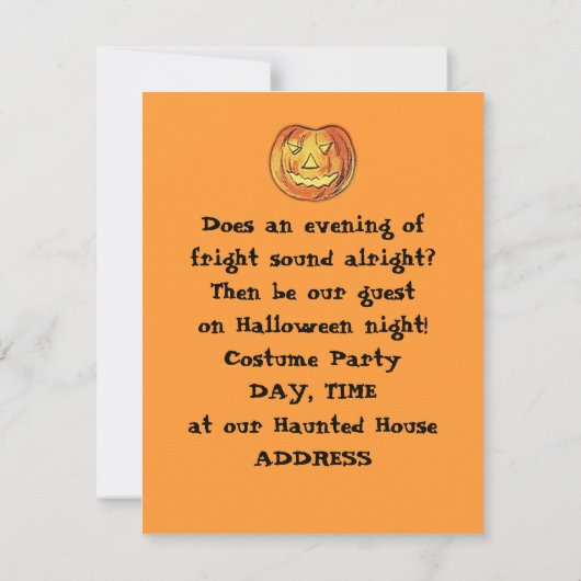 Invitations vintages de Halloween (Dos)
