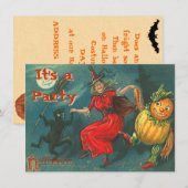 Invitations vintages de Halloween (Devant / Derrière)