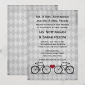 Invitations Vintages de mariage à bicyclette (Devant / Derrière)
