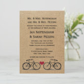 Invitations Vintages de mariage à bicyclette (Debout devant)