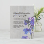 Invitations Vintages de mariage au Delphinium (Debout devant)