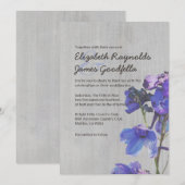 Invitations Vintages de mariage au Delphinium (Devant / Derrière)