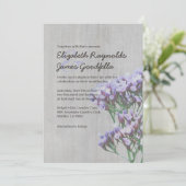 Invitations Vintages de mariage au limonium (Debout devant)