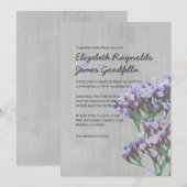 Invitations Vintages de mariage au limonium (Devant / Derrière)