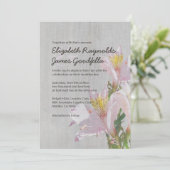 Invitations vintages de mariage d'Alstroemeria (Debout devant)