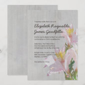 Invitations vintages de mariage d'Alstroemeria (Devant / Derrière)