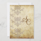 INVITATIONS VINTAGES DE MARIAGE DAMASSÉ (Devant)