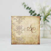 INVITATIONS VINTAGES DE MARIAGE DAMASSÉ (Debout devant)