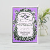Invitations Vintages de mariage dans le jardin (Debout devant)