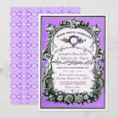 Invitations Vintages de mariage dans le jardin (Devant / Derrière)