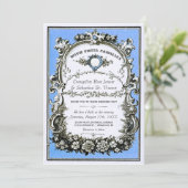 Invitations Vintages de mariage dans le jardin (Debout devant)