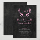 Invitations vintages de mariage d'ardoise (Devant / Derrière)