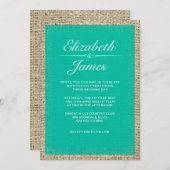 Invitations Vintages de mariage de Burlap (Devant / Derrière)