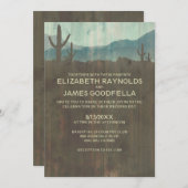Invitations vintages de mariage de cactus (Devant / Derrière)