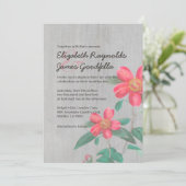 Invitations vintages de mariage de camélia (Debout devant)