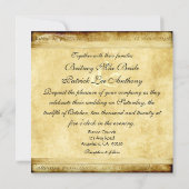 Invitations vintages de mariage de chêne de pays (Dos)