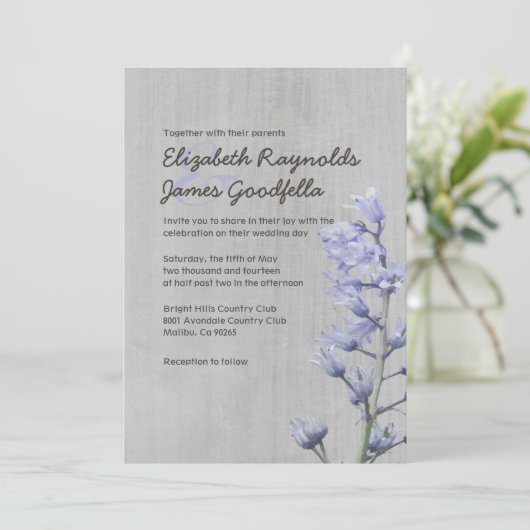 Invitations vintages de mariage de jacinthe (Debout devant)