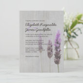 Invitations vintages de mariage de lavande (Debout devant)