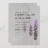 Invitations vintages de mariage de lavande (Devant / Derrière)