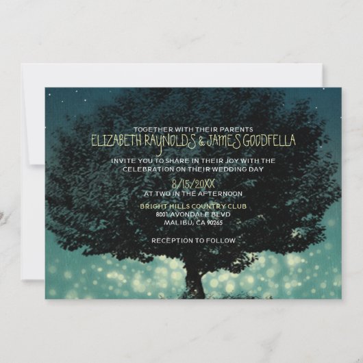 Invitations vintages de mariage de lumière de (Devant)