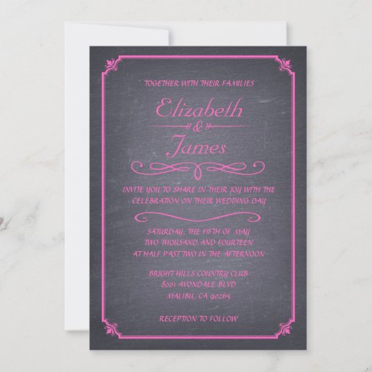 Invitations Vintages de mariage de luxe (Devant)