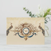 Invitations vintages de mariage de monogramme (Debout devant)