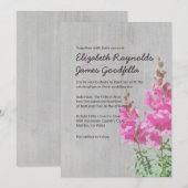 Invitations vintages de mariage de muflier (Devant / Derrière)