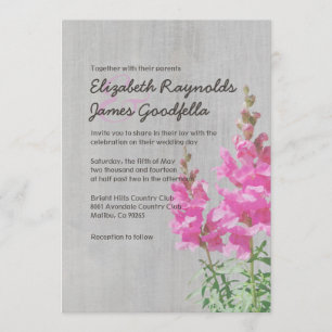 Invitations vintages de mariage de muflier