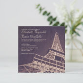 Invitations vintages de mariage de Paris (Debout devant)