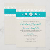Invitations vintages de mariage de perle (Devant / Derrière)