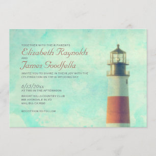 Invitations vintages de mariage de phare