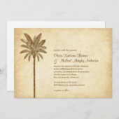 Invitations vintages de mariage de plage de (Devant / Derrière)