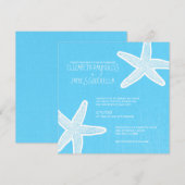 Invitations vintages de mariage de plage d'étoiles (Devant / Derrière)
