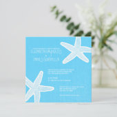 Invitations vintages de mariage de plage d'étoiles (Debout devant)
