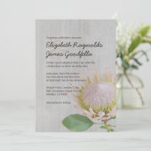Invitations vintages de mariage de Protea (Debout devant)