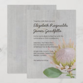 Invitations vintages de mariage de Protea (Devant / Derrière)