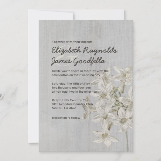 Invitations vintages de mariage de Stephanotis (Devant)