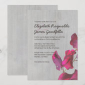Invitations vintages de mariage de Sweetpea (Devant / Derrière)