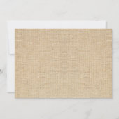 Invitations vintages de mariage de toile de jute (Dos)