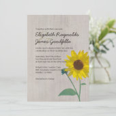 Invitations Vintages de mariage de tournesol (Debout devant)