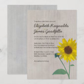 Invitations Vintages de mariage de tournesol (Devant / Derrière)