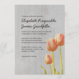 Invitations vintages de mariage de tulipe
