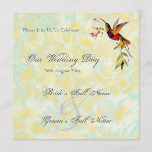 Invitations vintages de mariage des colibris