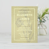 Invitations Vintages de mariage d'or rustique (Debout devant)