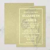 Invitations Vintages de mariage d'or rustique (Devant / Derrière)