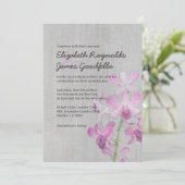Invitations Vintages de mariage d'orchidées (Debout devant)